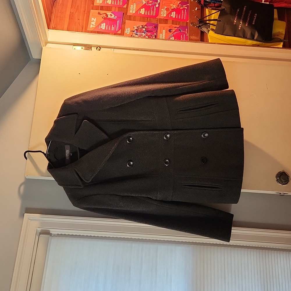 Kenneth Cole Reaction Gray Grey Peacoat Size 12